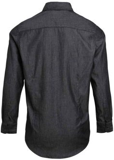 Premier Heren Denim Overhemd met Contraststiksels (Zwarte denim)