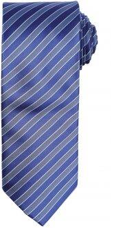 Premier Heren Dubbel Streep Patroon Formele Zakelijke Stropdas (NAVY/BLAUW) - maat