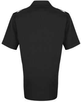 Premier Heren easy-care pilotenhemd met korte mouwen Zwart - 102 (lengtemaat)