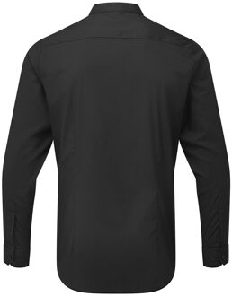 Premier Heren Formeel Overhemd met Lange Mouwen met Bandkraag (Zwart) - 2XL