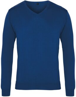 Premier Heren Gebreid Katoen Acryl V Hals Sweatshirt (Koningsblauw) - maat 2XS