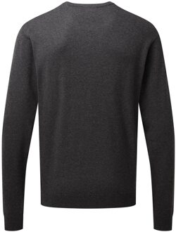 Premier Heren gebreid katoenen crew neck sweatshirt (Houtskool) - maat