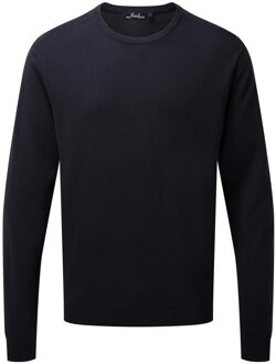 Premier Heren gebreid katoenen crew neck sweatshirt (Marine) - maat 2XS Navy