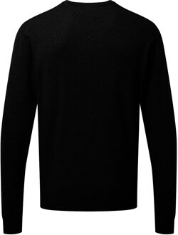 Premier Heren gebreid katoenen crew neck sweatshirt (Zwart) - maat