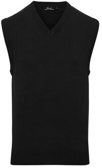 Premier Heren gebreid mouwloos sweatvest (Zwart) - maat XS