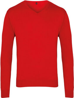 Premier Heren gebreide v hals sweater top Rood