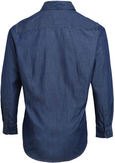 Premier Heren Jeanssteek Lange Mouw Denim Shirt (Indigo Denim) - maat XS Indigoblauw