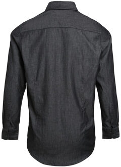 Premier Heren Jeanssteek Lange Mouw Denim Shirt (Zwarte denim) - maat 3XL