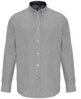 Premier Heren Katoen Rijke Oxford Stripe Shirt (Wit/Grijs) - maat M