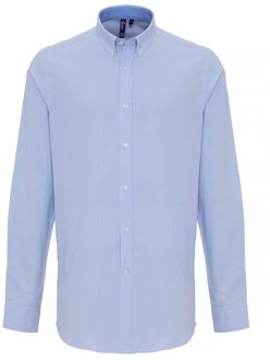 Premier Heren Katoen Rijke Oxford Stripe Shirt (Wit/lichtblauw) Wit/Blauw - 2XL