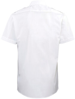 Premier Heren Korte Mouw Piloot Werk Shirt (Wit) - maat 56