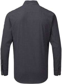 Premier Heren Maxton Check Shirt met lange mouwen (Staal/Zwart) - maat Blauw/Donkergrijs