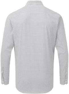 Premier Heren Maxton Check Shirt met lange mouwen (Zilver/Wit) Grijs - XL