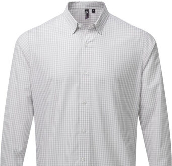 Premier Heren maxton geruit overhemd met lange mouwen Grijs