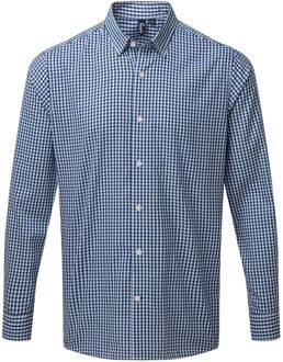 Premier Heren Maxton Geruit Overhemd Met Lange Mouwen (Marine / Wit) Navy
