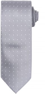 Premier Heren Micro Dot Pattern Formele Work Tie (Zilver/ Wit)