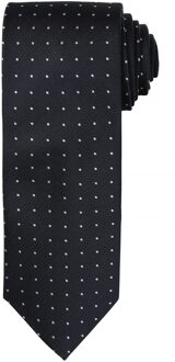 Premier Heren Micro Dot Pattern Formele Work Tie (Zwart/Donkergrijs)
