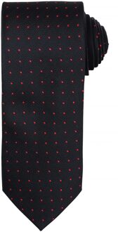 Premier Heren Micro Dot Pattern Formele Work Tie (Zwart / Rood) - maat Zwart/rood