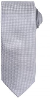 Premier Heren Micro Waffle Formal Work Tie (Pakket van 2) (Zilver) - One Size