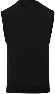 Premier Heren Mouwloze Katoen Acryl V Hals Trui (Zwart) - 2XL