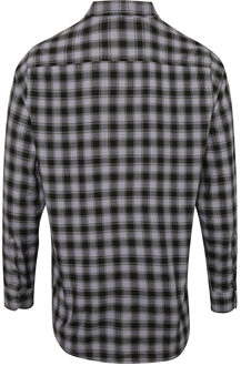 Premier Heren Mulligan Check shirt met lange mouwen (Staal/Zwart) Blauw/Donkergrijs - 2XL