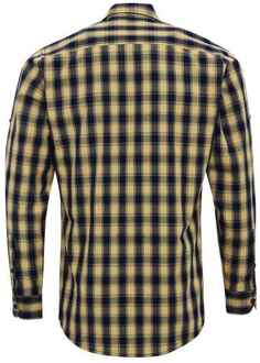 Premier Heren Mulligan geruit katoenen overhemd met lange mouwen (Kameel/Zwaar) Camel - 2XL