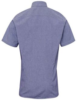 Premier Heren overhemd met korte mouwen in geruit katoen (Marine / Wit) Navy - 2XL