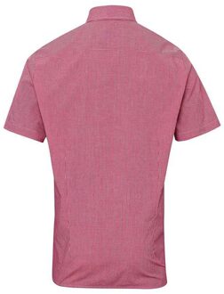 Premier Heren overhemd met korte mouwen in geruit katoen (Rood/Wit) - 3XL