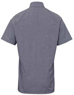 Premier Heren overhemd met korte mouwen in geruit katoen (Zwart/Wit) - 3XL