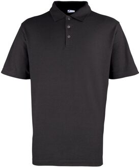 Premier Heren Pique Stud Front Poloshirt (Zwart) - XS