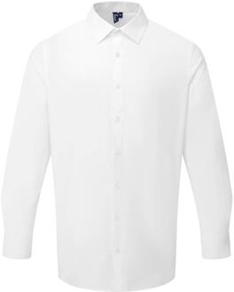 Premier Heren Popeline Formeel Overhemd Met Lange Mouwen (Wit) - 2XL