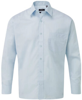 Premier Heren popeline overhemd met lange mouwen Blauw