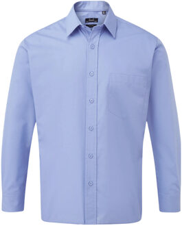 Premier Heren popeline overhemd met lange mouwen Blauw