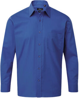 Premier Heren popeline overhemd met lange mouwen Blauw