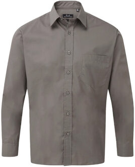 Premier Heren popeline overhemd met lange mouwen Grijs