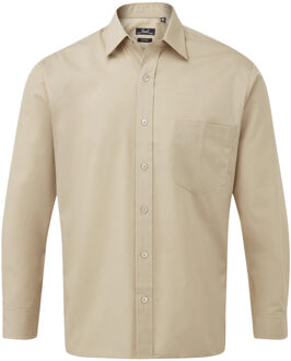 Premier Heren popeline overhemd met lange mouwen Kaki
