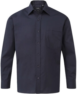 Premier Heren popeline overhemd met lange mouwen Navy