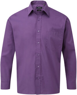 Premier Heren popeline overhemd met lange mouwen Paars
