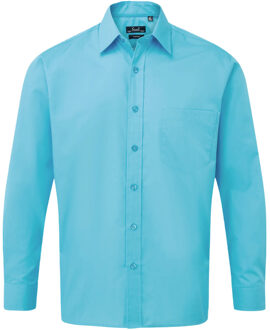Premier Heren popeline overhemd met lange mouwen Turquoise