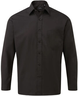 Premier Heren popeline overhemd met lange mouwen Zwart