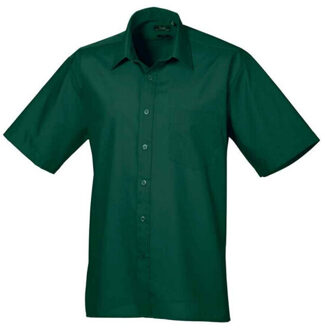 Premier Heren poplin overhemd met korte mouwen Groen - 47 (XXXL)
