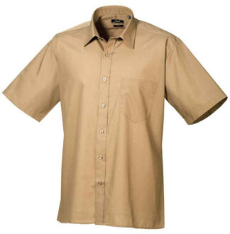 Premier Heren poplin overhemd met korte mouwen - maat 45 (XXL) Groen