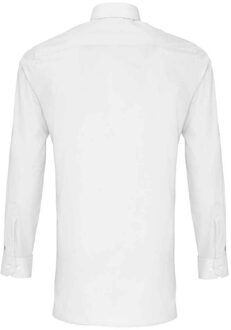 Premier Heren poplin overhemd met lange mouwen Wit