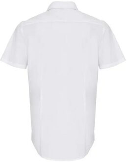 Premier Heren poplin stretch overhemd met korte mouwen Wit