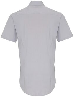 Premier Heren Poplin Stretch Overhemd met Korte Mouwen (Zilver) - XL