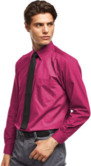 Premier Heren Premier Poplin Formeel Overhemd Met Lange Mouwen (Heet Roze) - 18N