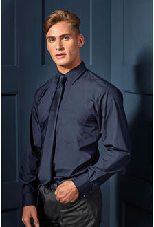 Premier Heren Premier Poplin Formeel Overhemd Met Lange Mouwen (Marine) Navy - 16N
