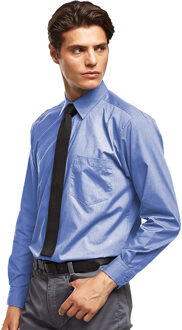 Premier Heren Premier Poplin Formeel Overhemd Met Lange Mouwen (Middenblauw)