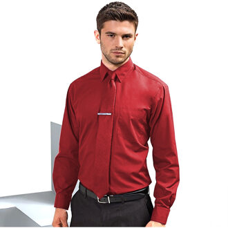 Premier Heren Premier Poplin Formeel Overhemd Met Lange Mouwen (Rood) - 17N