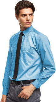Premier Heren Premier Poplin Formeel Overhemd Met Lange Mouwen (Turquoise) - 15N